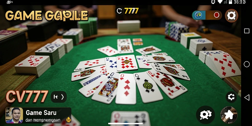 Screenshot gameplay Gaple CV777 yang menarik dan interaksi pemain.