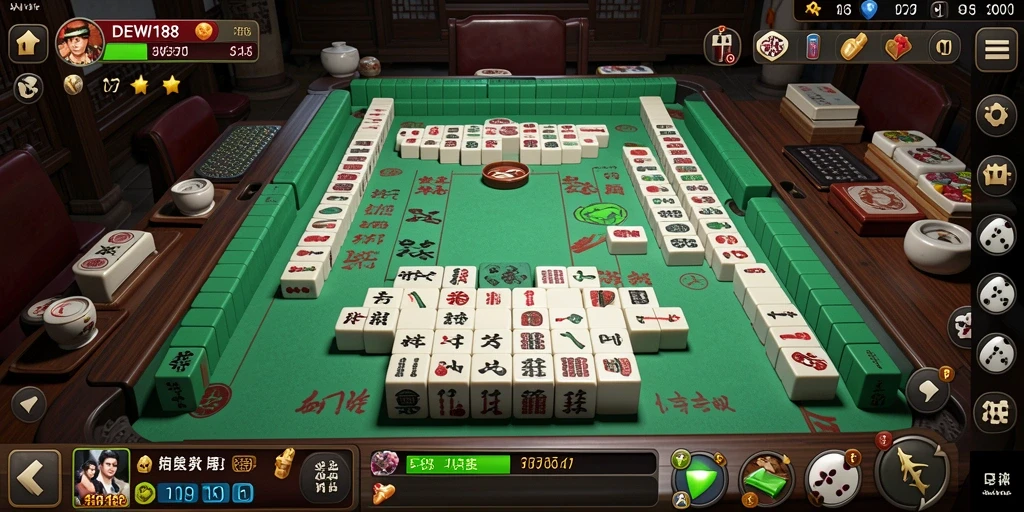 Tangkapan layar gameplay penuh warna DEWI188 Mahjong.