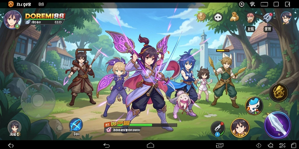 Tampilan gameplay seru DOREMI88 dengan karakter anime favorit.