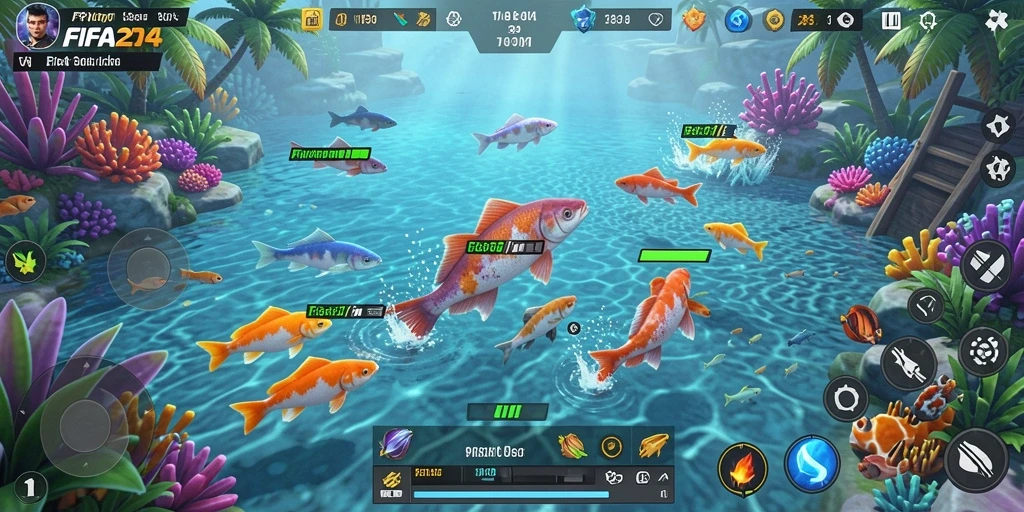 Gameplay seru menembak ikan di FIFA234.