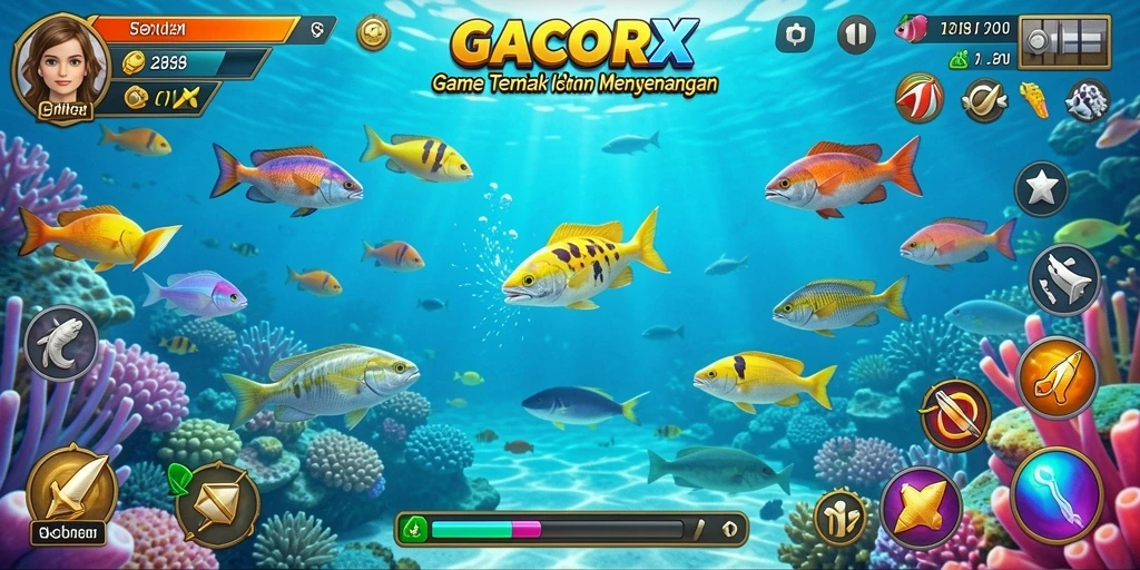 Gameplay GACORX yang seru dalam menangkap ikan.