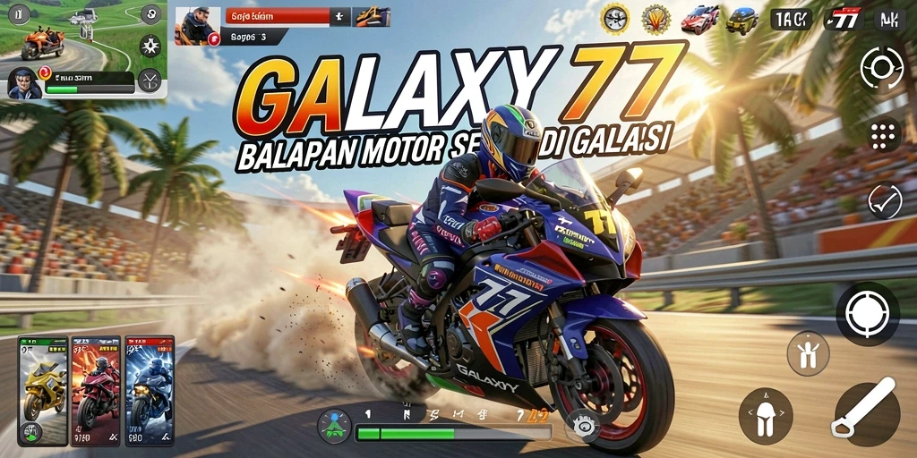 Tampilan mendebarkan dari balapan motor di GALAXY77.