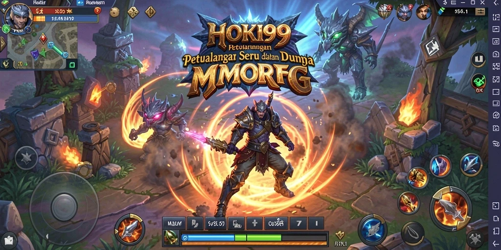 Tampilan seru gameplay HOKI99 di dunia MMORPG.
