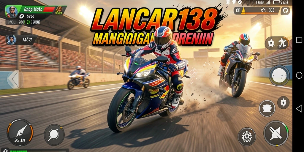 Screenshot LANCAR138 menampilkan aksi balap motor yang mendebarkan.
