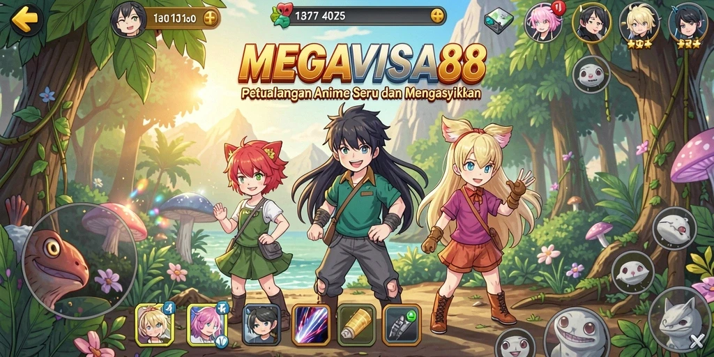 Menampilkan aksi pertarungan seru dalam dunia anime yang menakjubkan.