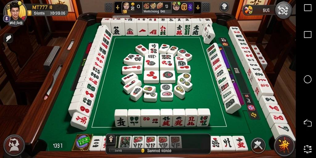 Screenshot gameplay MT777 menampilkan strategi Mahjong yang menantang.