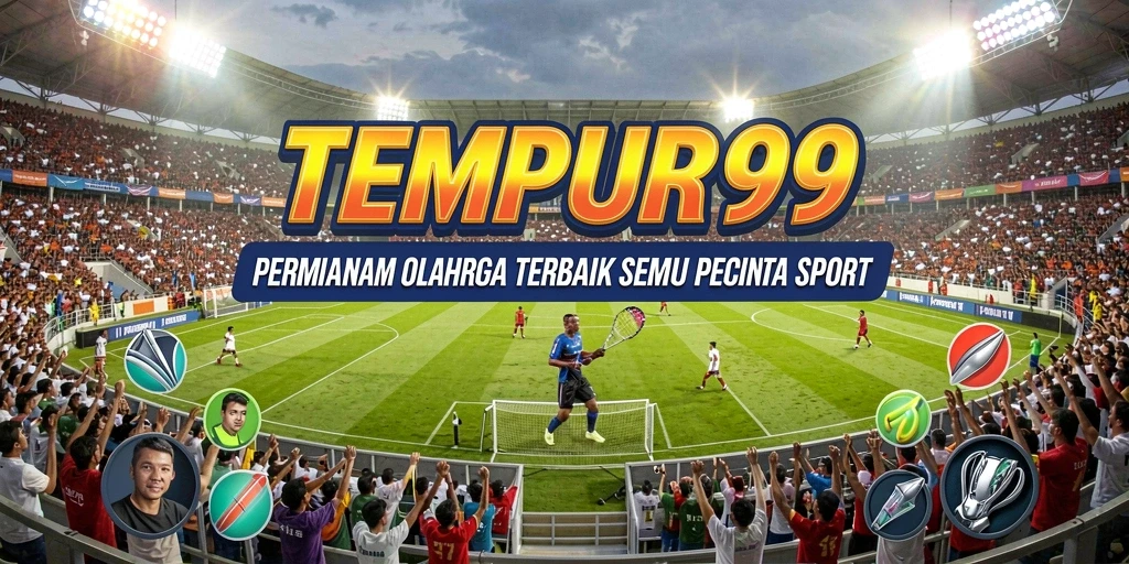 Screenshot utama TEMPUR99 menampilkan aksi seru dalam permainan olahraga.