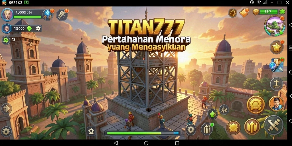 Tampilan gameplay menawan saat melawan musuh di TITAN777.